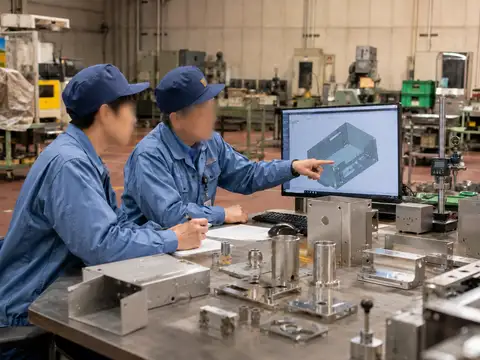 CADを用いた設計・試作の打ち合わせ